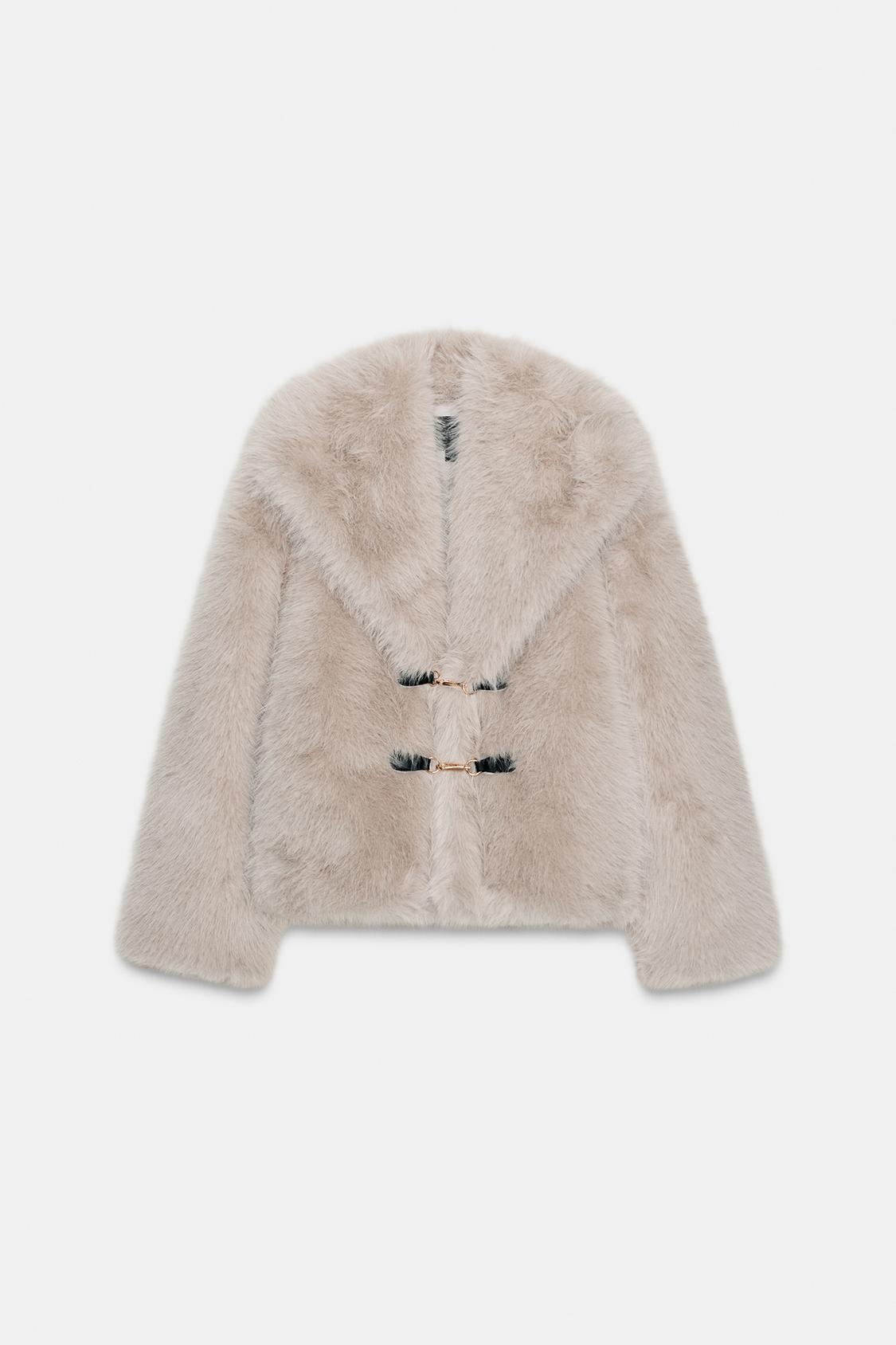Faux Fur Beige Coat